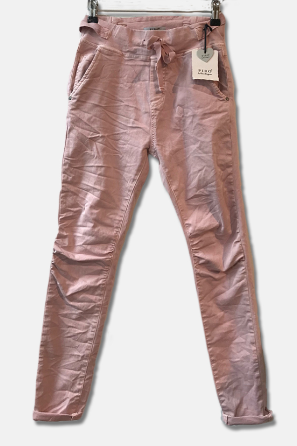 Piro rosa jeans 512-15 med spænder i siden