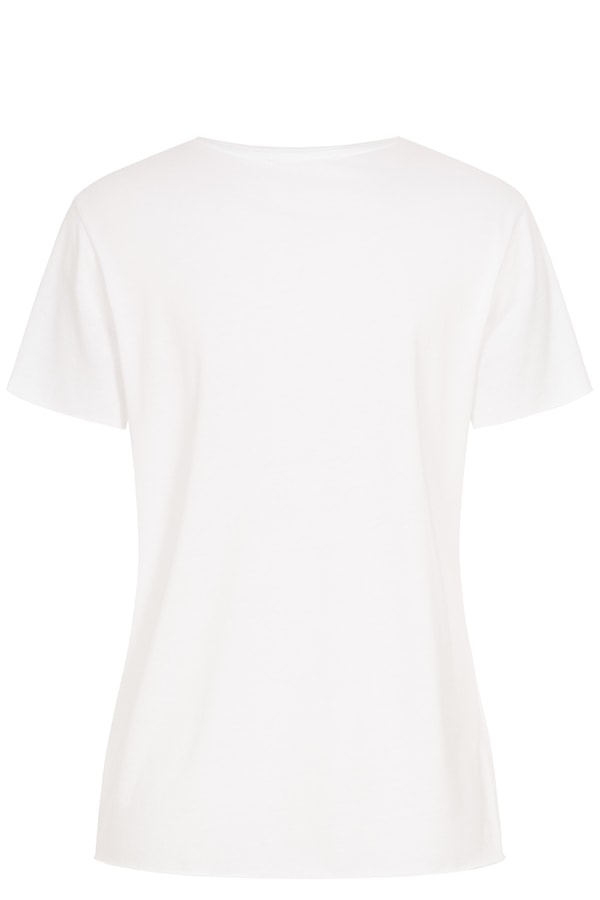 Cotton Candy hvid T-shirt med orange og sort print