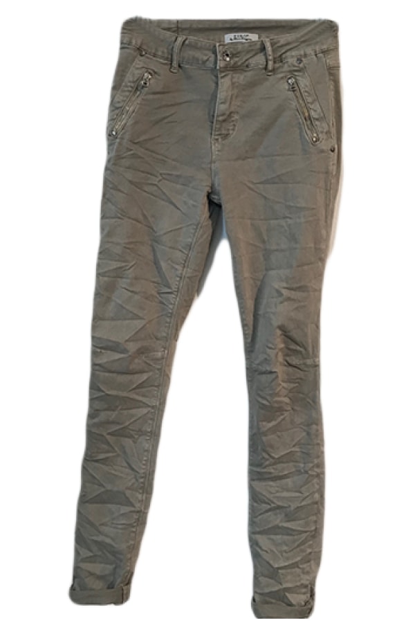 Piro jeans sandfarvet bukser PB100A Fango med lynlåslommer