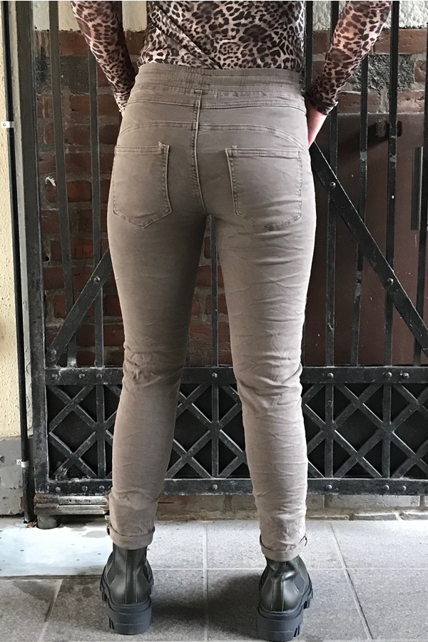 Piro jeans bukser lys brune med store lommer Pb681A Marrone
