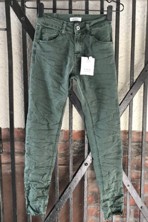 Piro Army grøn jeans PO1225-3 med rå buksekant