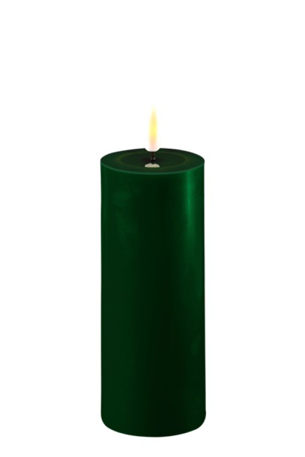 Deluxe Home Art LED real flame bloklys 5x12,5 cm mørk grøn