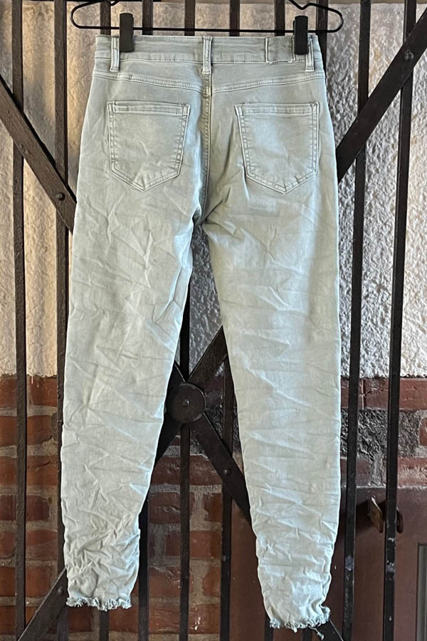 PIRO lime jeans buks med rå buksekant PO125