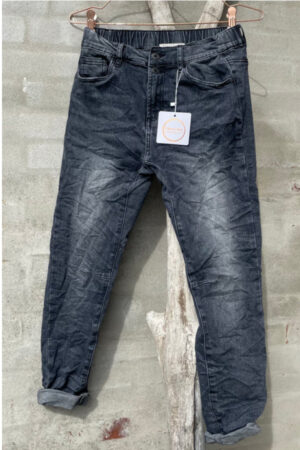 Cabana Living Siv grå jeans med elastik i talje. 7230