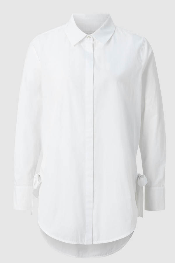 Rich & Royal hvid bomulds stor skjorte. Med sløjfe i siden