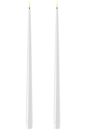 Deluxehomeart hvid LED lak kertelys H: 38 cm