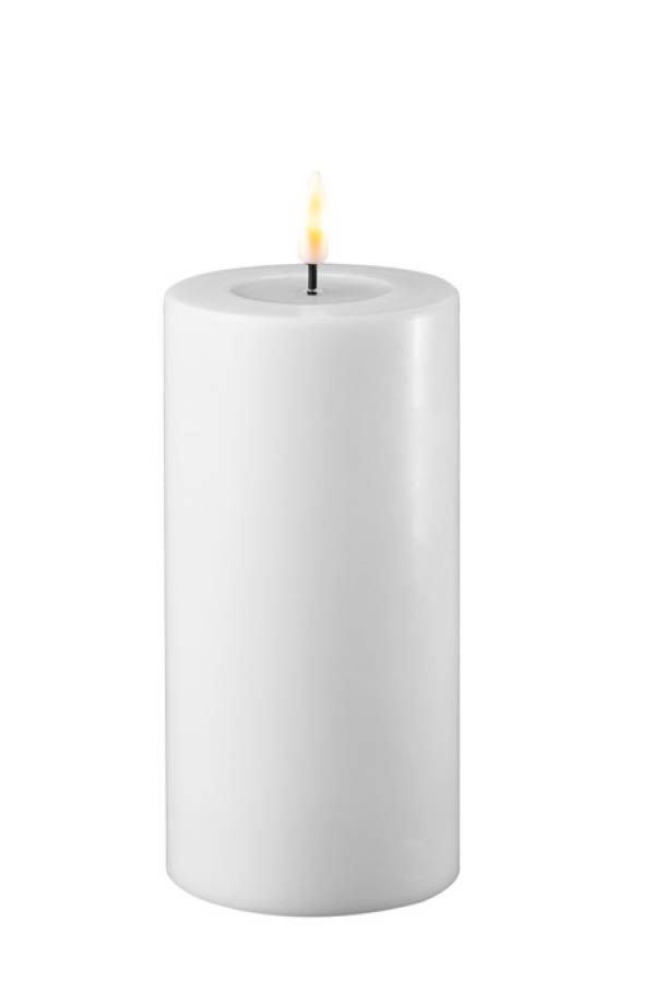 DeluxeHomeart hvid LED bloklys 7,5 x 15 cm