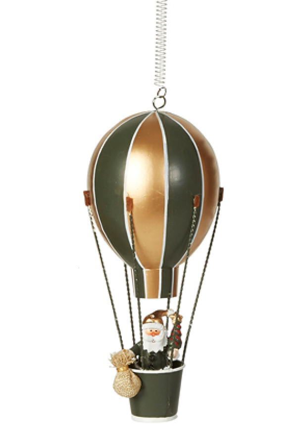 Luftballon til ophæng i grøn og guld