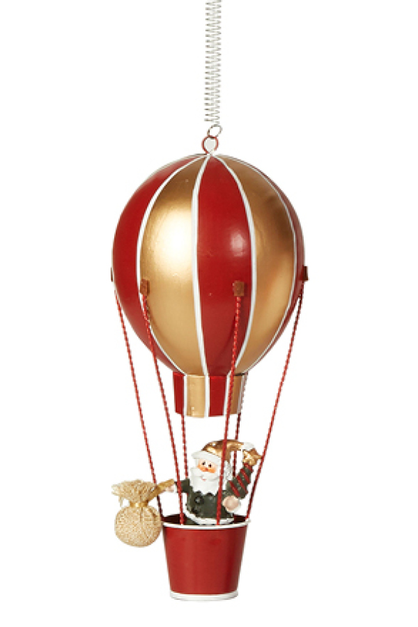 Luftballon til ophæng i rød og guld