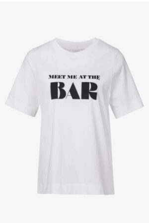 Rich & Royal hvid T-shirt med print Meet me at the bar