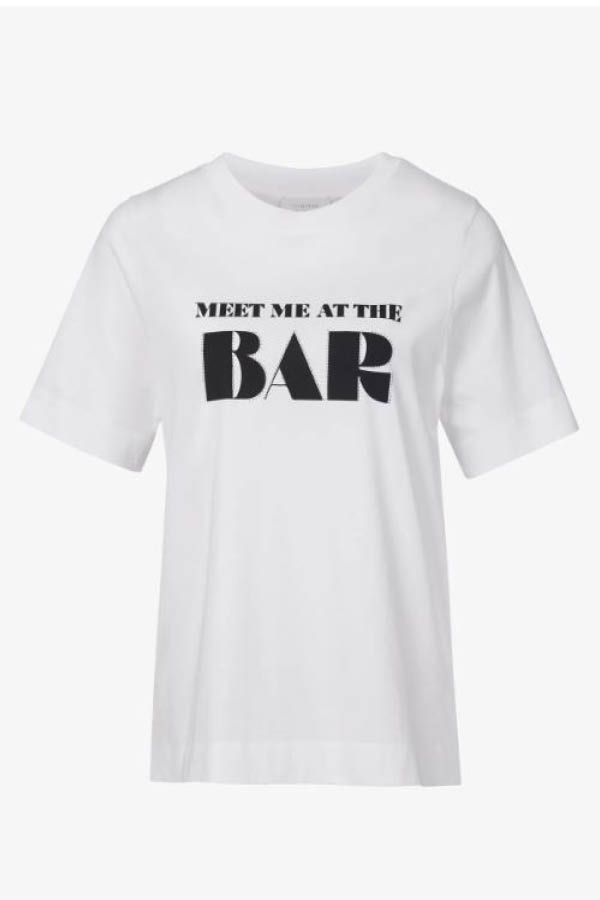Rich & Royal hvid T-shirt med print Meet me at the bar