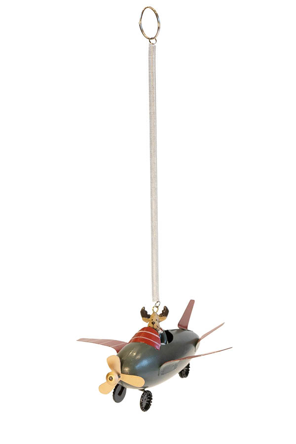 Speedtsberg metalflyver med elg i. Til ophæng. Grøn flyver med røde vinger